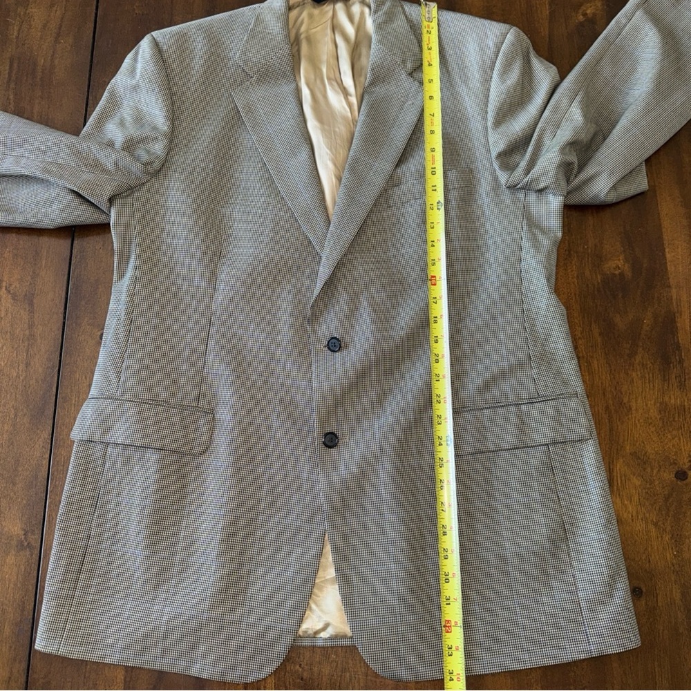 Brooks Brothers Black Tan Houndstooth Wool Cashmere Jacket Sports Coat 46 L - Picture 9 of 14
